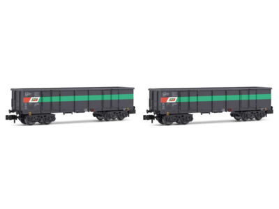 Freight wagon set open freight wagons Eaos loaded with scrap STLB Ep.V-VI 2-piece