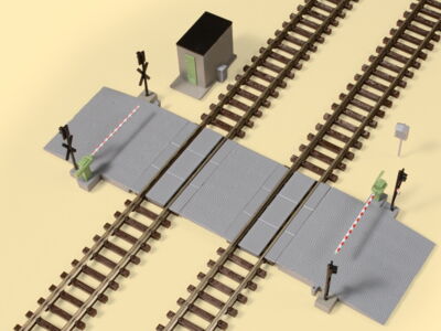 Railroad crossing half barrier 